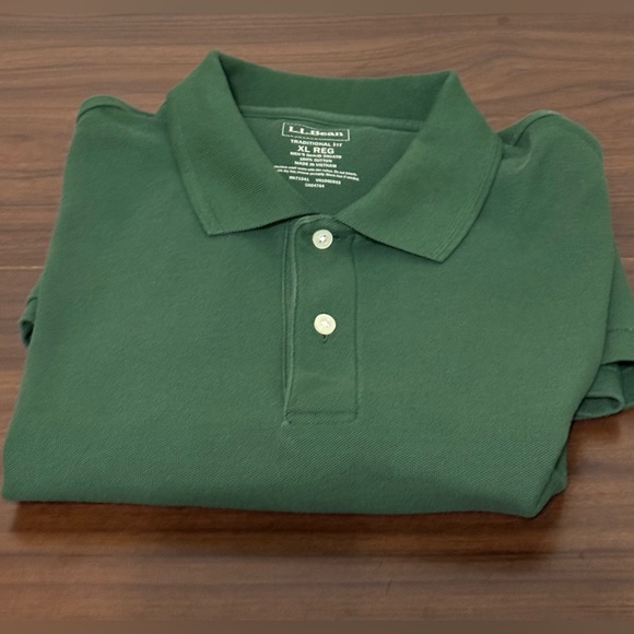 L.L.Bean long-sleeve polo shirt in a dark green color, size XL Regular - Picture 7 of 7